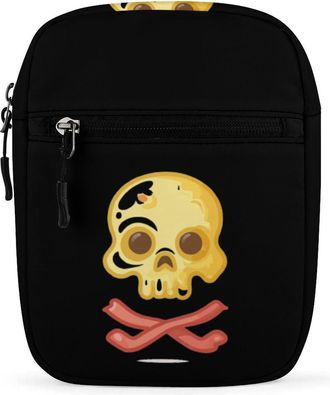Generic Bacon & Eggs Skull & Crossbones Crossbody Bag Adjustable Satchel Cute Shoulder Bag Lightweight Sling Bags