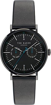 Ted Baker Timeless RSST Leather Strap Watch, 41mm in Black at Nordstrom Rack