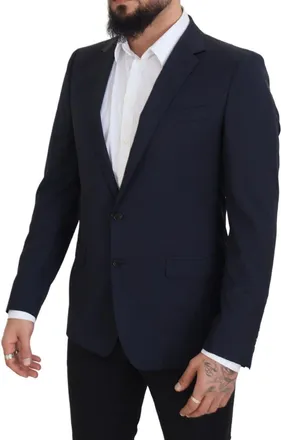 Dolce & Gabbana Mens Dark Blue Wool Single Breasted Martini Blazer Virgin Clothing