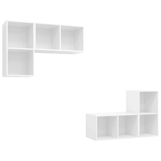 Berkfield Home Wall-mounted TV Cabinets 4 pcs White Engineered Wood