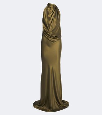 The Sei Draped open-back silk charmeuse gown