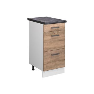 Vicco Mueble Bajo De Cocina R-line, Sonoma, 40 Cm Con Cajones, Et Antracita