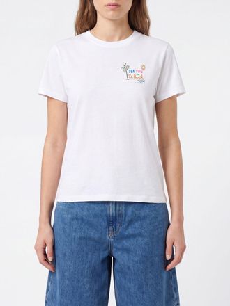 MC2 Saint Barth T-shirt in cotone con stampa slogan e scollo a girocollo