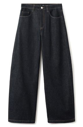 Mango Mid Rise Balloon Jeans in Open Blue at Nordstrom, Size 10