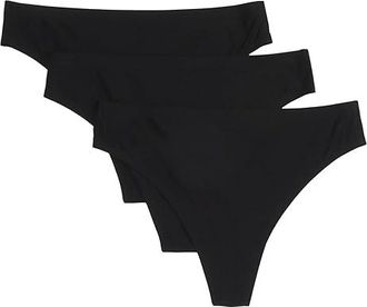 Chantelle Soft Stretch Thong 3-Pack Womens Underwear Black, Polyamide/Elastane
