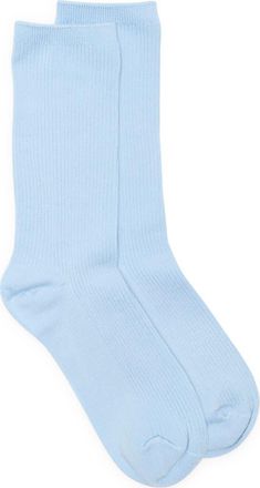 Nordstrom Everyday Rib Crew Socks in Blue Floaty at Nordstrom, Size 9