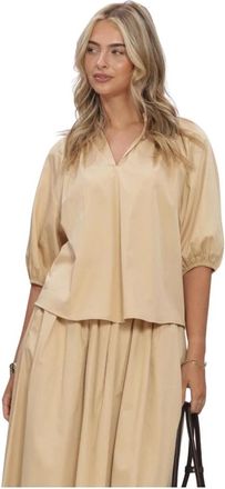 Amaya Amsterdam Overhemden, Dames, Beige, S, Katoen, Elsie Blouse