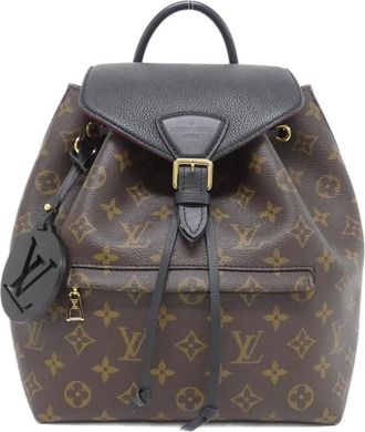 Louis Vuitton Brown Coated Canvas Leather Backpack (Pre-Owned)