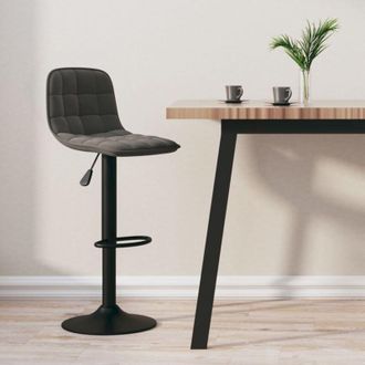 vidaXL Sgabello da Bar Grigio Scuro in Velluto - Vidaxl