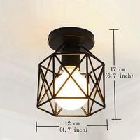 OEM L&aacute;mpara Colgante De Estilo Retro Con Cable, 1 Portal&aacute;mparas E27, Acero Negro Vintage Bklicht-crezuo