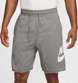 Nike Mens Club Alumni FT Shorts - Dark Grey Heather/Light Smoke Grey/White Size 3XL