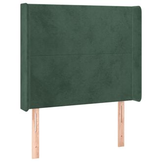 vidaXL Cabecero Con Orejas De Terciopelo Verde Oscuro 93x16x118/128 Cm Vidaxl