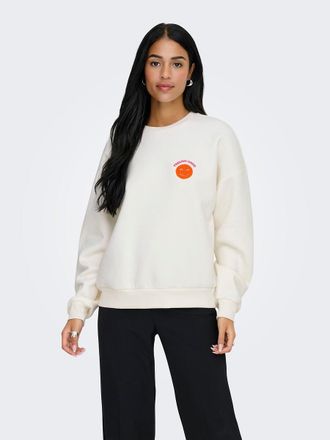 Only Sweatshirt met detail op de borst
