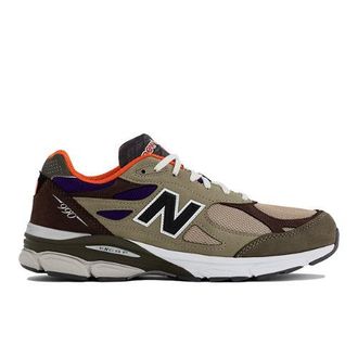 New Balance Uomo MADE in USA 990v3 in Marrone/Blu, Pelle, Taglia 37.5