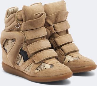 Isabel Marant Bekett leather and suede wedge sneakers