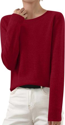 Generic Womens Jumpers Solid Ribbed Long Sleeve Autumn Womens Sweater Casual Loose Ladies Tops Pullover Warm Trendy Womens Cardigan Knitted Cotton Soft Ladies