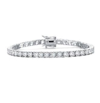 Rachel Glauber Elegant 4mm Clear Cubic Zirconia Magnetic Lock Tennis Bracelet