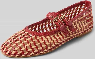 Inuovo Ballerinas aus Leder-Mix in Flecht-Optik in Rot, Gr&ouml;&szlig;e 36