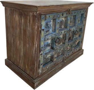 Wanderlust Deco Aparador De Madera Artesanal 118x52x94h Marr&oacute;n