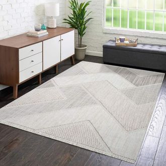 Carpet City Teppich »LINDO 8877« rechteckig 11 mm Höhe Kurzflor, Hochtief-Muster/ 3D-Effekt, Fransen, Boho-Stil, Wohnzimmer