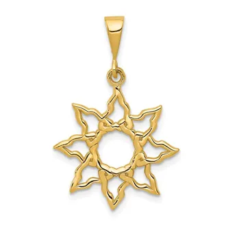 Diamond2Deal 14k Yellow Gold Sun Charm
