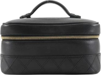 Chanel Pre-owned Vintage Pouch - Dames - Vintage Handtas - Zwart - ONE Size - Leer - Vintage