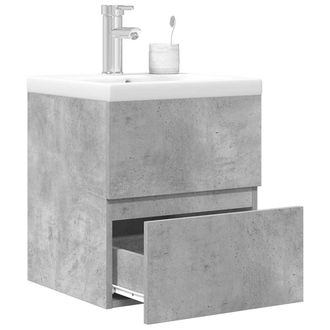 Berkfield Home 2 Piece Bathroom Furniture Set Concrete Grey Engineered Wood
