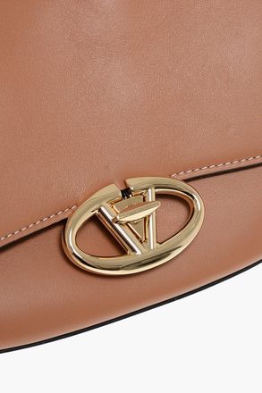 Valentino Leather Shoulder Bag with Logo Buckle Valentino