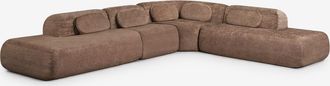 Sklum Sof&aacute; Modular Rinconera De 4 Piezas Con Doble Div&aacute;n En Chenilla Envasado Al Vac&iacute;o Merida Sklum