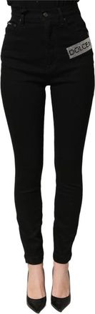 Dolce & Gabbana Grace High-Waisted Jeans - Dames - Skinny Jeans - Zwart - XS - Katoen - Jeans