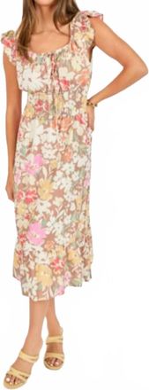 Sadie & Sage Floral Dunes Midi Dress In Beige