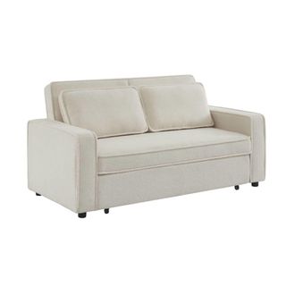 Sweeek Sof&aacute; cama borreguito de 3 plazas, crema