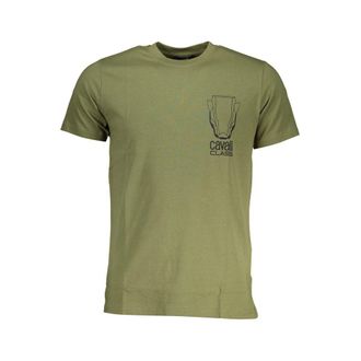 Cavalli Mens Tshirt Military Green Ca28598 - Khaki Cotton - Size X-Large