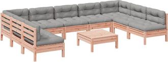 vidaXL Set De Sof&aacute;s De Jard&iacute;n 10 Pzas Con Cojines Madera Abeto Douglas Vidaxl