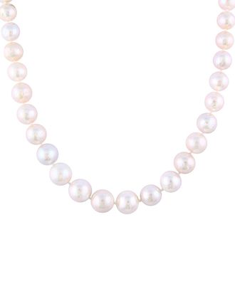 Splendid Pearls Rhodium Plated Silver 11-13Mm Pearl Necklace