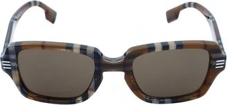 Burberry Eldon Dark Brown Rectangular Mens Sunglasses BE4349 396673 51