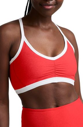 Beyond Yoga Outline Space Dye Sports Bra in Chilli Red Heather at Nordstrom, Size X-Large