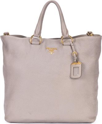 Prada Pre-owned Womens Shopping Tote Shoulder Bag - Grey - One Size