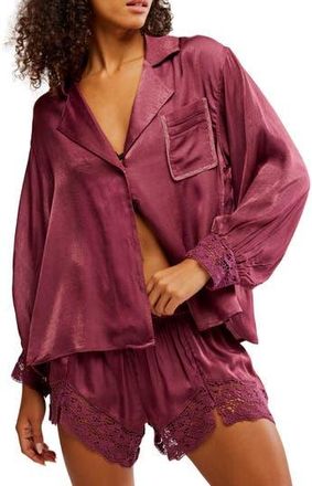 Free People Midnight Muse Pajama Shirt in Renaissance Rose at Nordstrom Rack, Size X-Large