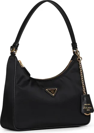 Prada Womens Mini Shoulder Bag Re-Edition Black Recycled Polyamide