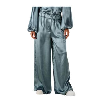 Notre-V Broeken, Dames, Blauw, XS, Polyester, Wijde Grijze Broek voor Herfstavonturen