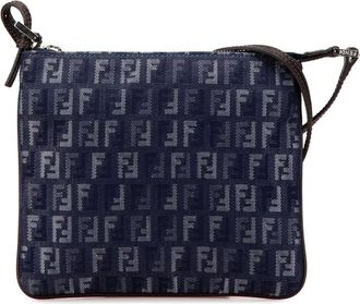 Fendi Borsa a tracolla in denim con motivo Zucchino 2000-2010 - Blu