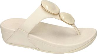 FitFlop Schoenen, Dames, Wit, 36 EU, Leer, Lulu Marbled-Stone Teenslippers