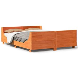 Berkfield Home Bed Frame without Mattress Wax Brown 140x200 cm Solid Wood Pine