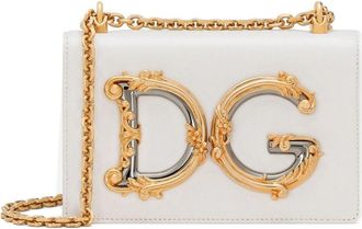 Dolce & Gabbana logo-plaque lambskin crossbody bag - women - Lambskin/Lambskin - One Size - Neutrals