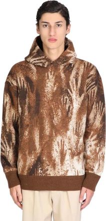 BONSAI Gebreide Hoodie Trui - Heren - Hoodies - Bruin - M - Katoen - Hoodies & sweatvesten