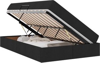 vidaXL Cama Con Almacenamiento Y Colch&oacute;n Negro 120 X 200 Cm Poli&eacute;ster Vidaxl