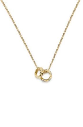 AllSaints Geometric Crystal Charm Pendant Necklace in Gold at Nordstrom Rack