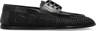 Dolce & Gabbana Decoratieve Geweven Schoenen - Heren - Veterschoenen - Zwart - 44 EU - Leer - Schoenen