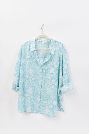 Hat Attack Printed Beach Shirt in Flora Teal at Nordstrom